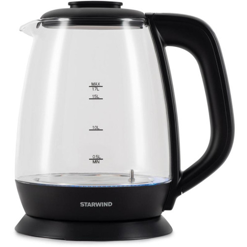 Чайник электрический Starwind SKS3036 1.7л. 2200Вт черный корпус: стекло