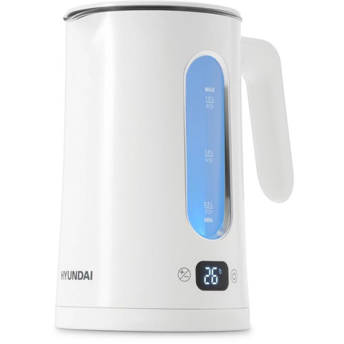 Чайник электрический Hyundai HYK-G5510 1.5л. 2200Вт белый/прозрачный корпус: стекло
