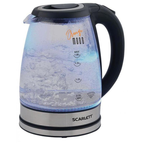 Чайник электрический Scarlett SC-EK27G36 1.8л. 1800Вт черный корпус: стекло/пластик