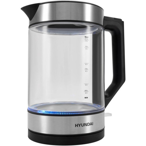 Чайник электрический Hyundai HYK-G3509 1.7л. 2200Вт черный/прозрачный корпус: стекло/пластик