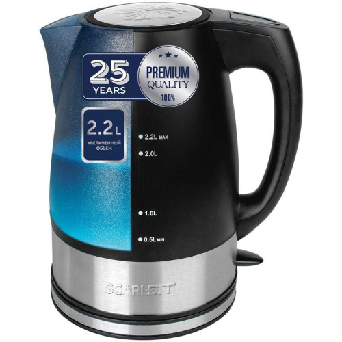 Чайник электрический Scarlett SC-1020 2.2л. 2200Вт черный корпус: пластик (1020)