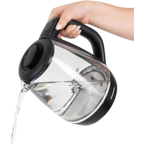 Чайник электрический Starwind SKS3036 1.7л. 2200Вт черный корпус: стекло