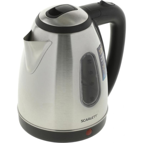 Чайник электрический Scarlett SC-EK21S88 1.8л. 2200Вт черный/серебристый корпус: металл (EK21S88)