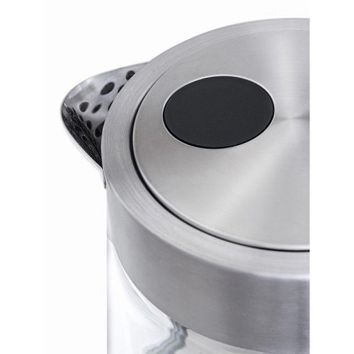 Чайник электрический Kitfort КТ-616 1.5л. 2200Вт серебристый/черный корпус: стекло/металл