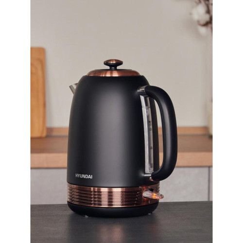 Чайник электрический Hyundai HYK-S4501 1.7л. 2200Вт черный/бронзовый корпус: металл/пластик