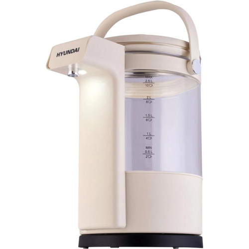Чайник электрический Hyundai HYK-G7700 2.5л. 1400Вт кремовый/черный корпус: стекло