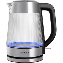 Чайник электрический Red Solution G121 1.8л. 2200Вт черный/серебристый корпус: стекло/металл/пластик