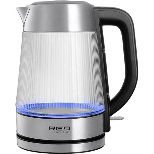 Чайник электрический Red Solution G121 1.8л. 2200Вт черный/серебристый корпус: стекло/металл/пластик