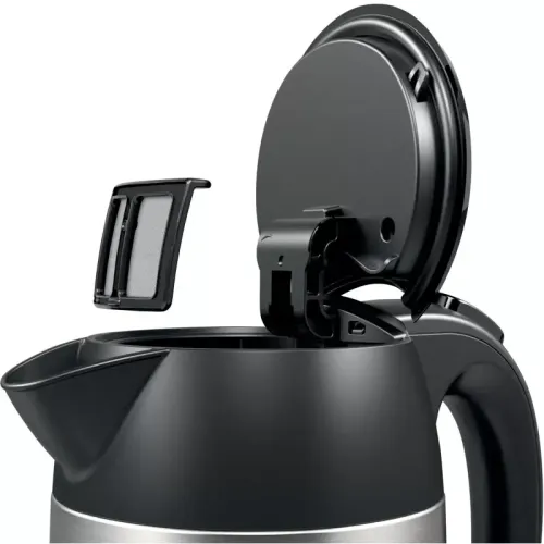 Чайник BOSCH TWK3P420 мощность — 2400Вт; объем — 1.7л; корпус — нержавеющая сталь; фильтр от накипи, цвет — черный