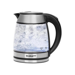 Чайник электрический Scarlett SC-EK27G54 1.7л. 1800Вт серебристый/черный корпус: нерж.сталь/стекло