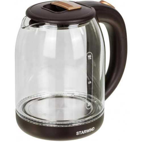 Чайник электрический Starwind SKG1052 1.8л. 1500Вт темно-коричневый/бронзовый корпус: стекло