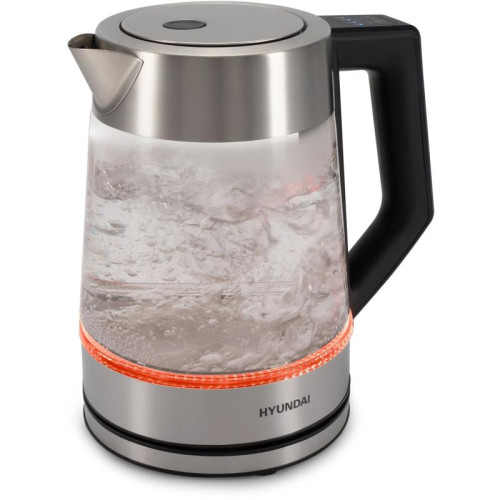 Чайник электрический Hyundai HYK-G4402 1.7л. 2200Вт черный/серебристый корпус: стекло