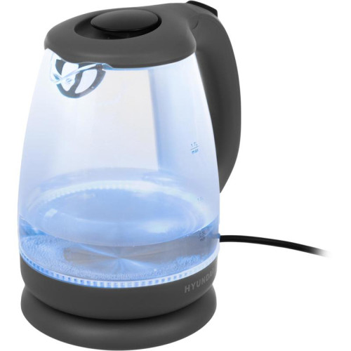 Чайник электрический Hyundai HYK-G1003 1.7л. 2200Вт серый корпус: стекло/пластик