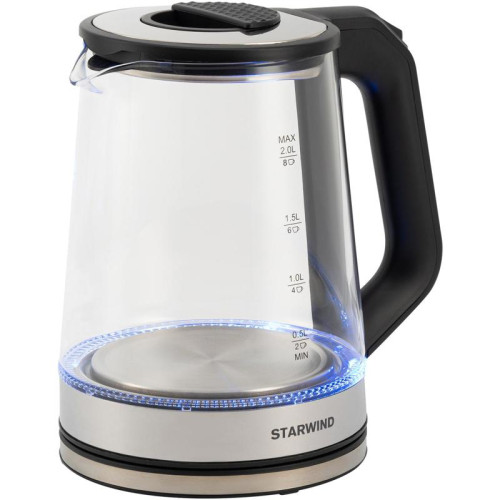 Чайник электрический Starwind SKG5778 2л. 2000Вт черный/прозрачный корпус: стекло