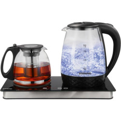 Чайник электрический Starwind SKG4044 1.8л. 1800Вт черный/серебристый корпус: стекло