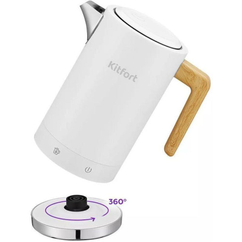 Чайник электрический Kitfort КТ-6189 1.7л. 2200Вт белый корпус: металл/пластик Чайник электрический Kitfort КТ-6189 1.7л. 2200Вт белый корпус: металл/пластик