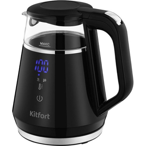 Чайник электрический Kitfort КТ-6696 1л. 1100Вт черный/серебристый корпус: стекло/пластик (KT-6696) Чайник электрический Kitfort КТ-6696 1л. 1100Вт черный/серебристый корпус: стекло/пластик (KT-6696)