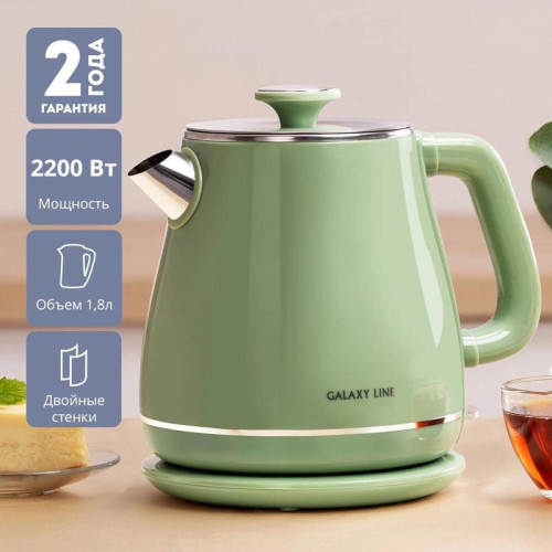 Чайник электрический Galaxy Line GL 0331 1.8л. 2200Вт зеленый корпус: пластик (ГЛ0331ЛЗЕЛ) Чайник электрический Galaxy Line GL 0331 1.8л. 2200Вт зеленый корпус: пластик (ГЛ0331ЛЗЕЛ)