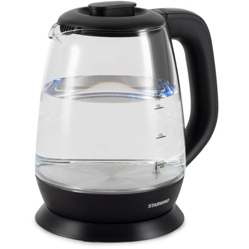 Чайник электрический Starwind SKS3036 1.7л. 2200Вт черный корпус: стекло