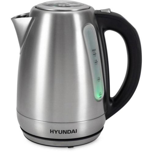 Чайник электрический Hyundai HYK-S8408 1.7л. 2200Вт серебристый матовый/черный корпус: металл