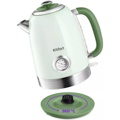 Чайник электрический Kitfort КТ-6604 1.7л. 2200Вт мятный корпус: металл/пластик