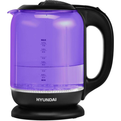 Чайник электрический Hyundai HYK-G5809 1.7л. 2200Вт фиолетовый/черный корпус: стекло