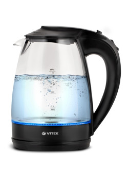 Чайник электрический Vitek VT-1122 1.7л. 2200Вт прозрачный корпус: стекло/пластик