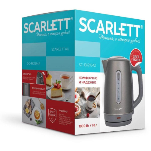 Чайник электрический Scarlett SC-EK21S42 1.8л. 1800Вт графит корпус: пластик