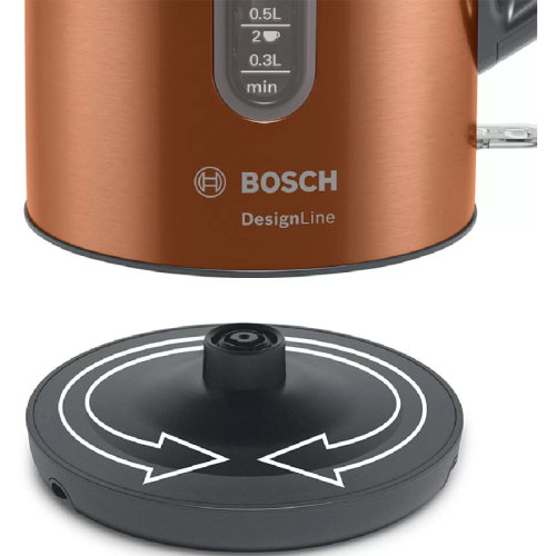 Чайник BOSCH TWK4P439 Цвет: коричневый, 2400 Ватт, скрытый нагр.элемент, 1.7 л