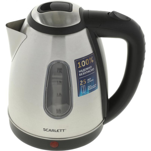 Чайник электрический Scarlett SC-EK21S88 1.8л. 2200Вт черный/серебристый корпус: металл (EK21S88)