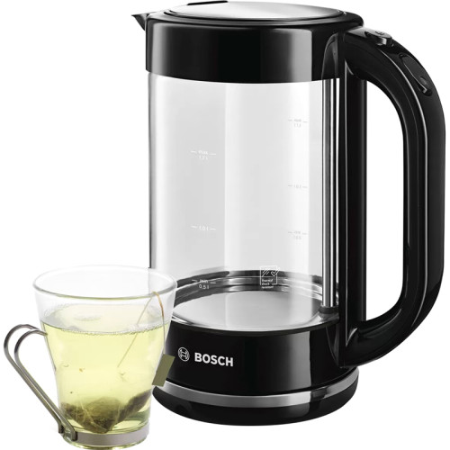 Чайник BOSCH TWK70B03 1.7 л, 2400 Вт, стекло, черный