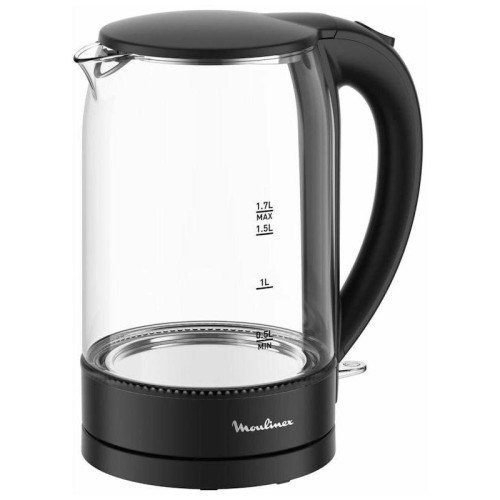 Чайник электрический Moulinex BY1S08F0 1.7л. 2200Вт черный/прозрачный корпус: стекло/пластик