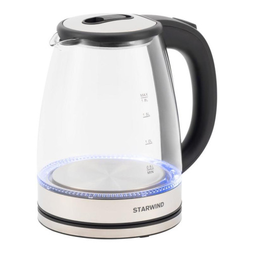 Чайник электрический Starwind SKG4777 1.8л. 2000Вт черный/прозрачный корпус: стекло Чайник электрический Starwind SKG4777 1.8л. 2000Вт черный/прозрачный корпус: стекло