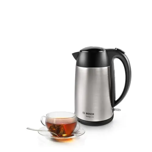 Чайник BOSCH TWK3P420 мощность — 2400Вт; объем — 1.7л; корпус — нержавеющая сталь; фильтр от накипи, цвет — черный