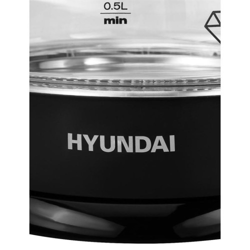 Чайник электрический Hyundai HYK-G2011 1.7л. 2200Вт черный корпус: стекло/пластик