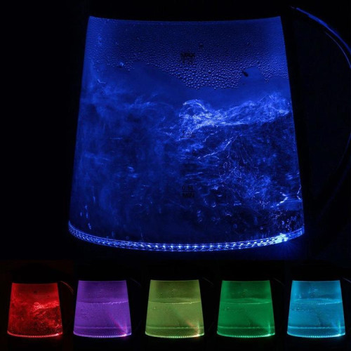 Чайник электрический Kitfort КТ-6126 1.7л. 2200Вт черный/нержавеющая сталь корпус: стекло/пластик