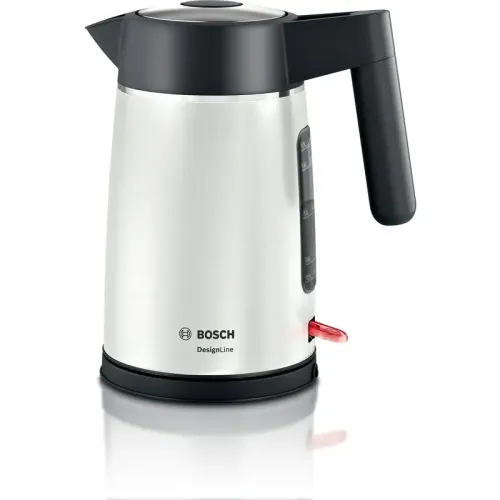 Электрический чайник Bosch TWK5P471 Электрический чайник Bosch, объем 1.7 л, закрытая спираль, индикация включения, индикация уровня воды, встроенный фильтр, автоматическое отключение при закипании, защита от перегрева, мощность 2400 Вт, цвет белый