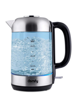 Чайник электрический Domfy DSM-EK401 1.8л. 2200Вт черный/прозрачный корпус: стекло/пластик