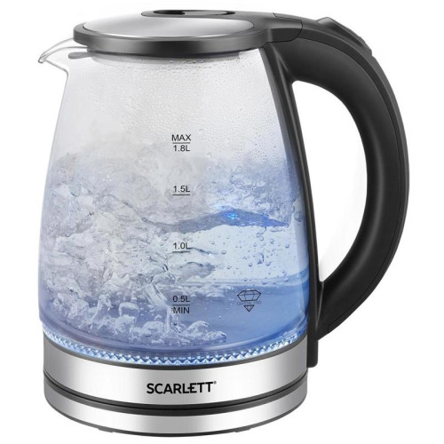 Чайник электрический Scarlett SC-EK27G103 1.8л. 1800Вт сталь/черный корпус: стекло/металл/пластик