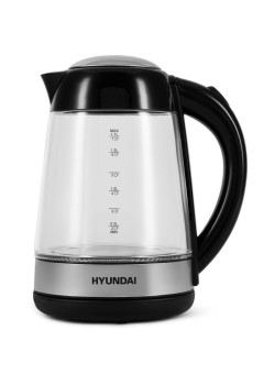 Чайник электрический Hyundai HYK-G3803 1.7л. 2200Вт черный/серебристый корпус: стекло