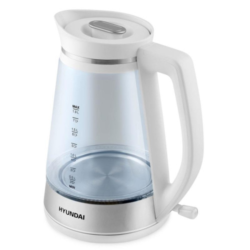 Чайник электрический Hyundai HYK-G3037 1.9л. 3000Вт белый/прозрачный корпус: стекло/пластик