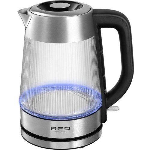 Чайник электрический Red Solution G121 1.8л. 2200Вт черный/серебристый корпус: стекло/металл/пластик