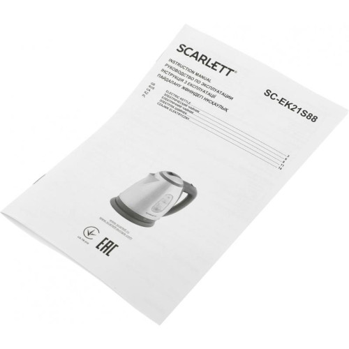 Чайник электрический Scarlett SC-EK21S88 1.8л. 2200Вт черный/серебристый корпус: металл (EK21S88)