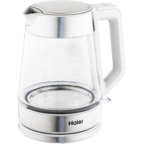 Чайник электрический Haier HK-500 1.7л. 2200Вт серый/белый корпус: стекло/пластик (TD0029955RU)