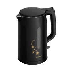 Чайник электрический Scarlett SC-EK21S45 1.5л. 2200Вт черный корпус: нерж.сталь/пластик
