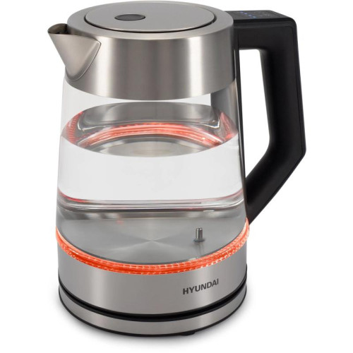 Чайник электрический Hyundai HYK-G4402 1.7л. 2200Вт черный/серебристый корпус: стекло