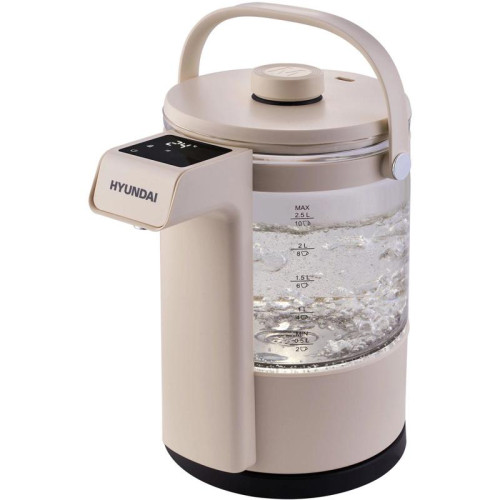 Чайник электрический Hyundai HYK-G7700 2.5л. 1400Вт кремовый/черный корпус: стекло