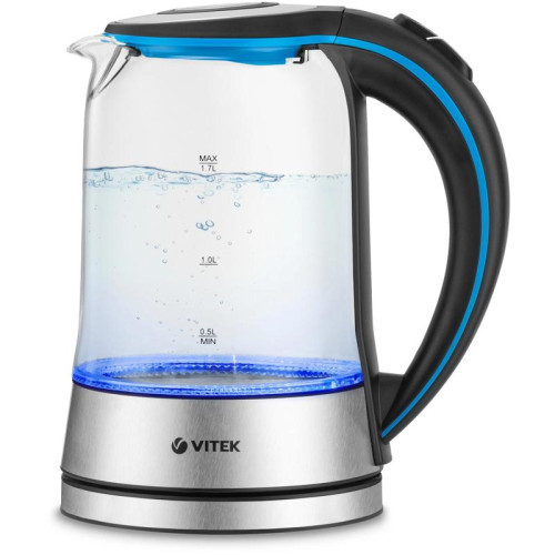 Чайник электрический Vitek VT-7028 1.7л. 2200Вт прозрачный корпус: стекло