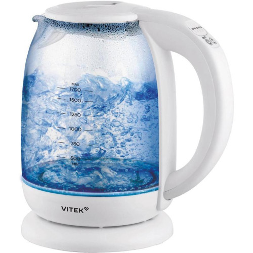 Чайник электрический Vitek VT-WK1045 1.7л. 2200Вт белый корпус: стекло