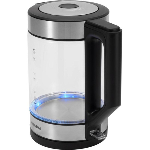 Чайник электрический Hyundai HYK-G3509 1.7л. 2200Вт черный/прозрачный корпус: стекло/пластик